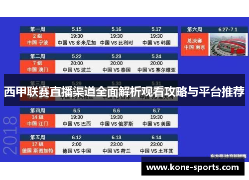 西甲联赛直播渠道全面解析观看攻略与平台推荐